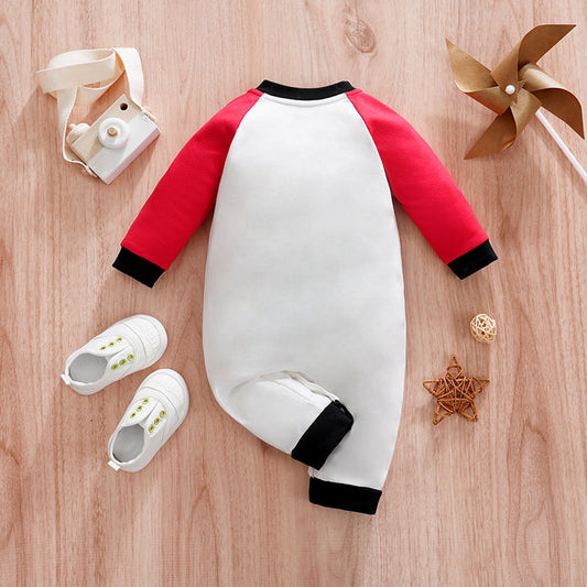 Sports style baby boy baseball romper